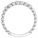 14K White Gold Natural Aquamarine Stackable Ring