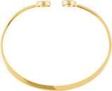 14K Yellow 1/6 CTW Natural Diamond Circle Hinged Cuff 7" Bracelet