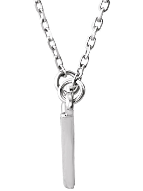 14K White Geometric V 16 1/2" Necklace