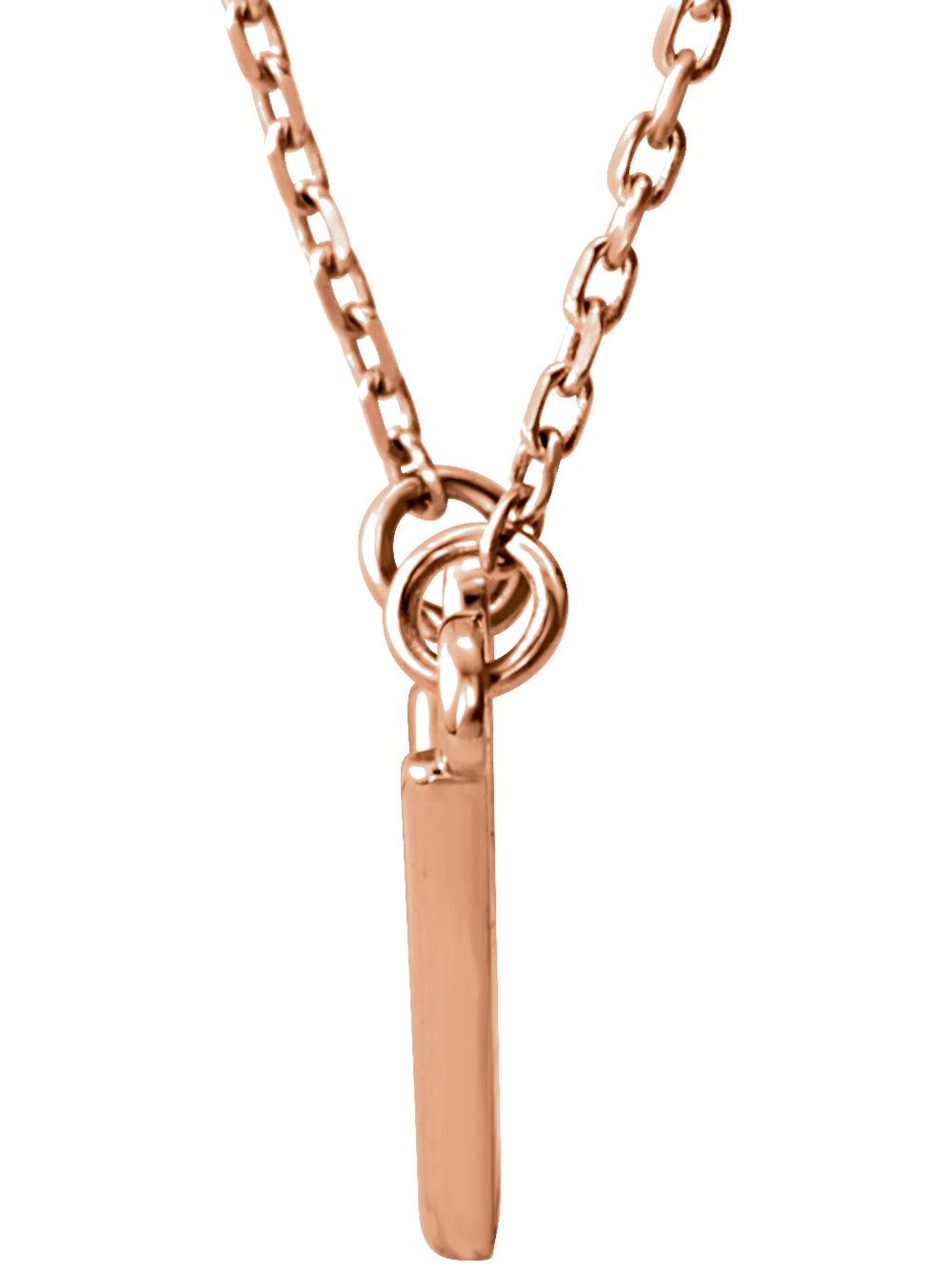 14K Rose Geometric V 16 1/2" Necklace