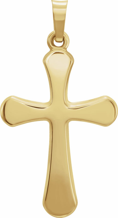 14K Yellow 23.5x16.6 mm Cross Pendant 