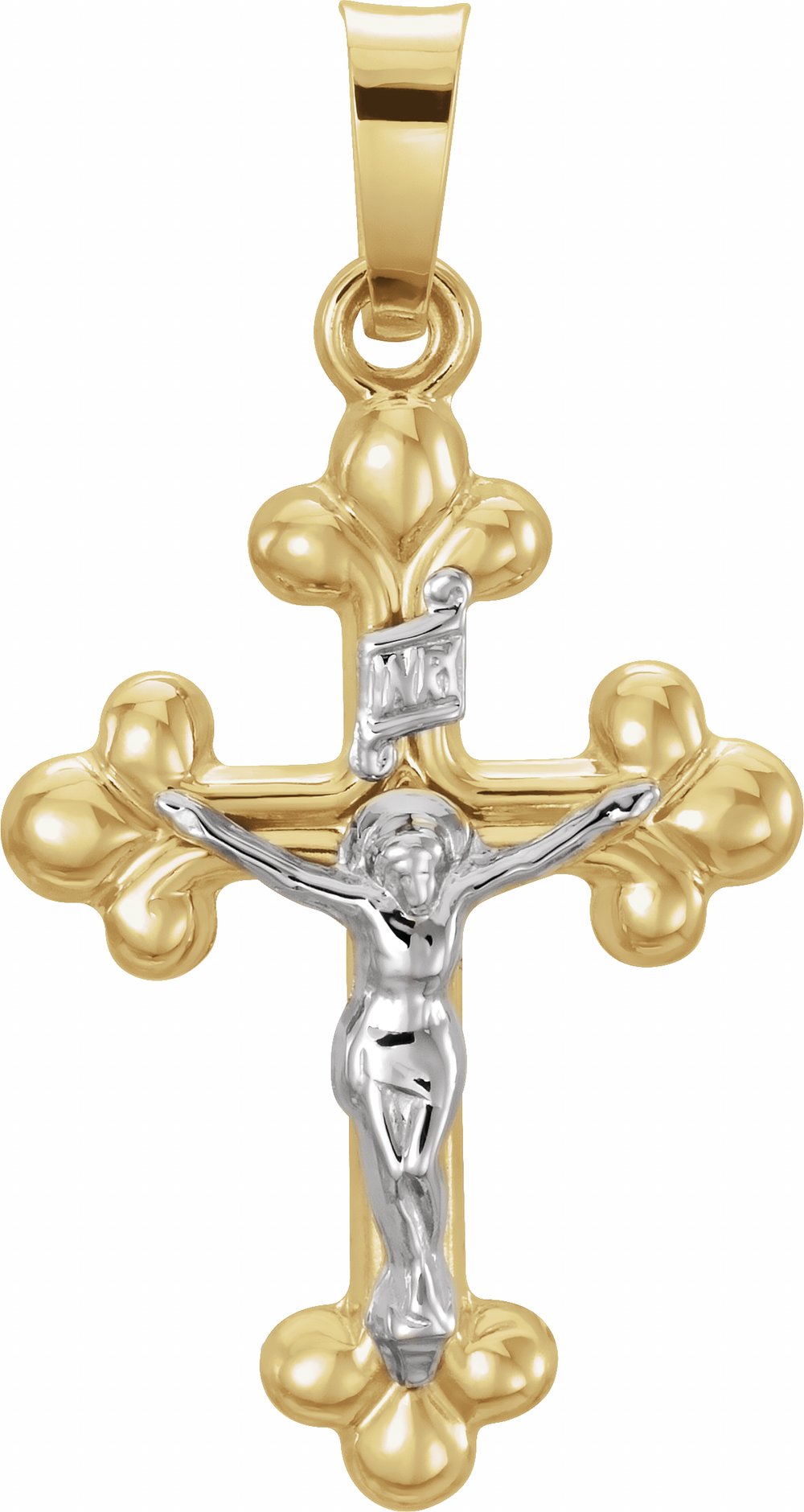 14K Yellow/White Crucifix Pendant