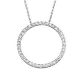 14K White 1 CTW Natural Diamond Circle 18" Necklace