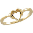 14K Yellow Heart Ring