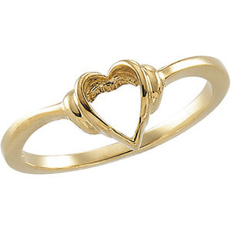 14K Yellow Heart Ring
