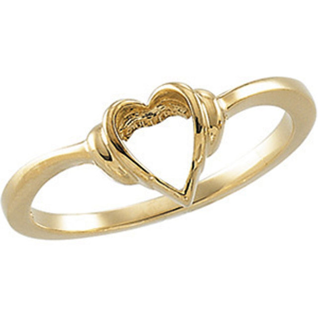 14K Yellow Heart Ring