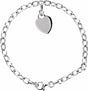 Sterling Silver Heart Charm 7.5" Bracelet 