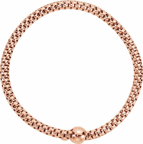 14K Rose Gold-Plated Sterling Silver 4.3 mm Woven Stretch 7" Bracelet