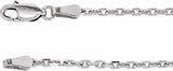 14K White Gold 2 mm Diamond-Cut Cable 24" Chain
