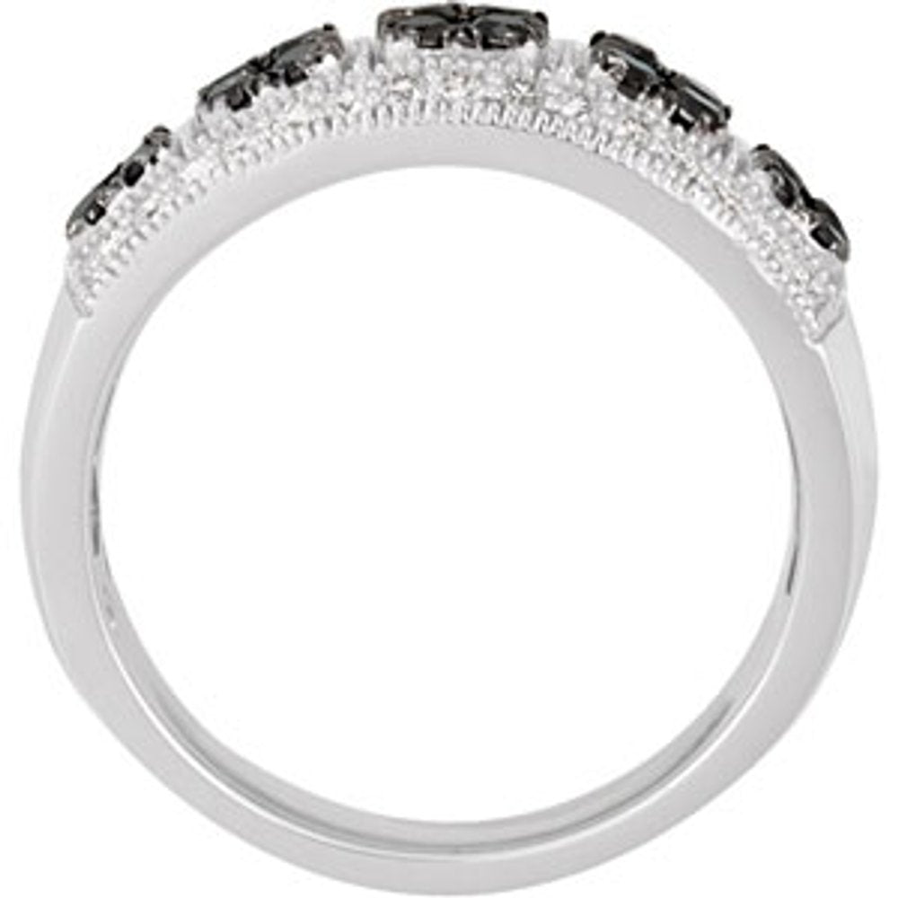 Black Rhodium-Plated 14K White 3/4 CTW Black & White Natural Diamond Ring