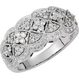 14K White 1/2 CTW Natural Diamond Ring