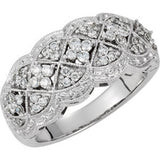 14K White Gold 1/2 CTW Natural Diamond Ring