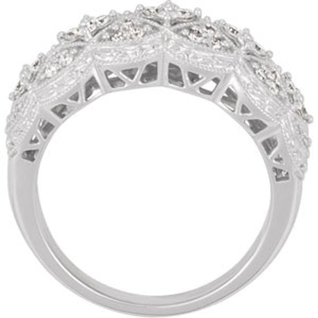 14K White Gold 1/2 CTW Natural Diamond Ring