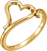 14K Yellow Heart Ring