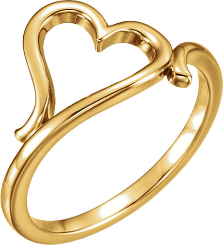 14K Yellow Heart Ring