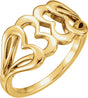 14K Yellow Gold Heart Ring