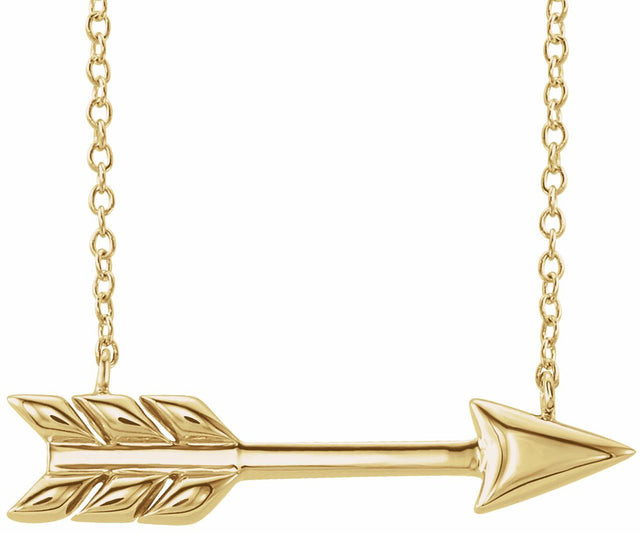 14K Yellow Arrow 16"-18" Necklace