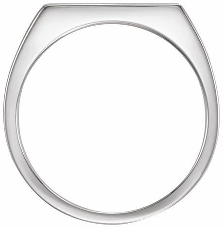 14K White Gold 15x7 mm Rectangle Signet Ring