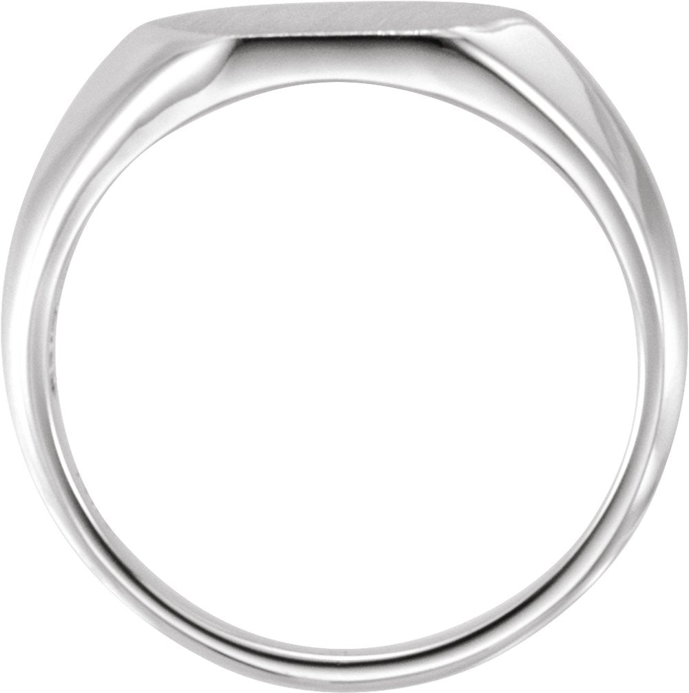 Sterling Silver 12x10 mm Geometric Signet Ring