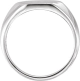 Sterling Silver 12x10 mm Geometric Signet Ring
