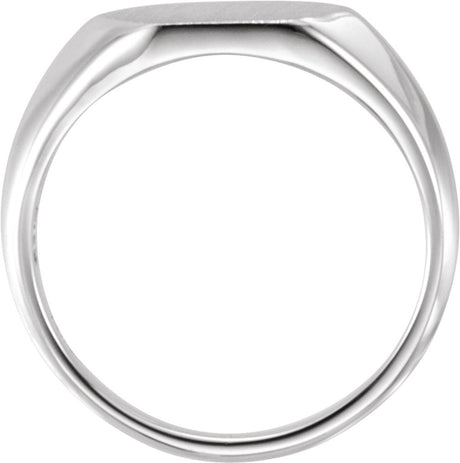 Sterling Silver 12x10 mm Geometric Signet Ring