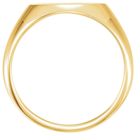 14K Yellow 14x12 mm Oval Signet Ring