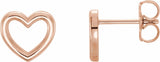 14K Rose Gold Heart Earrings