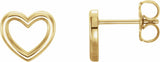 14K Yellow Gold Heart Earrings
