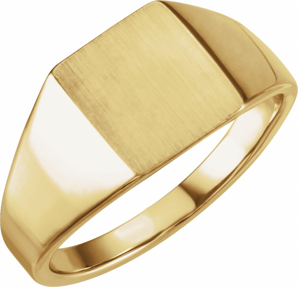 10K Yellow Gold 12x10 mm Rectangle Signet Ring
