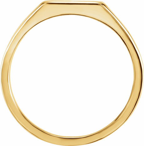 14K Yellow Gold 12x10 mm Rectangle Signet Ring
