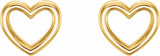 14K Yellow Heart Earrings