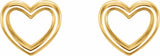 14K Yellow Gold Heart Earrings