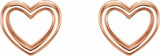 14K Rose Gold Heart Earrings