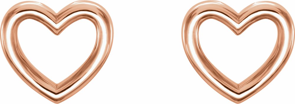 14K Rose Heart Earrings