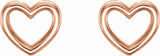 14K Rose Heart Earrings