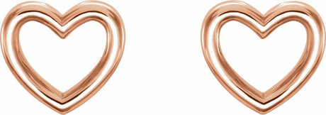 14K Rose Heart Earrings