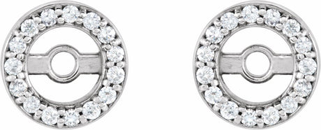 14K White .08 CTW Natural Diamond Earring Jackets with 3 mm ID