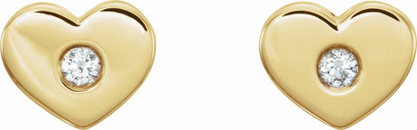 14K Yellow Gold .06 CTW Natural Diamond Heart Earrings