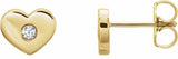 14K Yellow Gold .06 CTW Natural Diamond Heart Earrings
