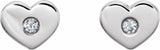 14K White Gold .06 CTW Natural Diamond Heart Earrings