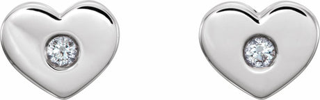 14K White Gold .06 CTW Natural Diamond Heart Earrings