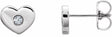 14K White Gold .06 CTW Natural Diamond Heart Earrings