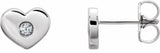 14K White Gold .06 CTW Natural Diamond Heart Earrings