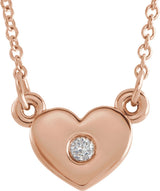 14K Rose Gold .03 CTW Natural Diamond Heart 16" Necklace