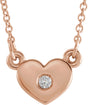 14K Rose Gold .03 CTW Natural Diamond Heart 16" Necklace