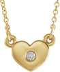 14K Yellow .03 CTW Natural Diamond Heart 16" Necklace