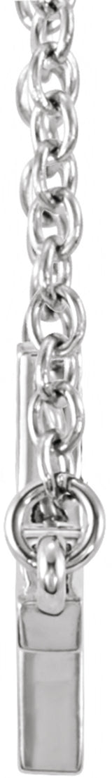 14K White Gold 22x11.5 mm Sideways Cross 16-18" Necklace