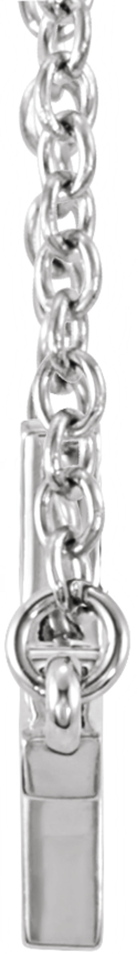 14K White Gold 22x11.5 mm Sideways Cross 16-18" Necklace
