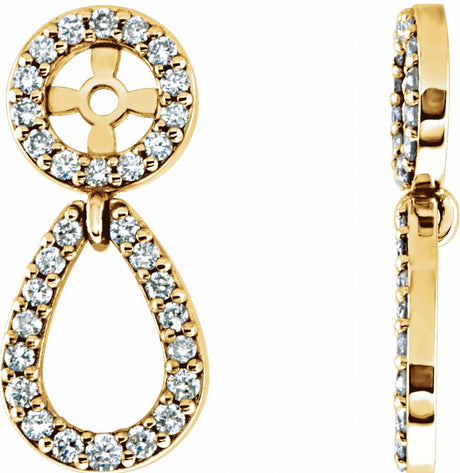 14K Yellow Gold 1/3 CTW Natural Diamond Earring Jackets
