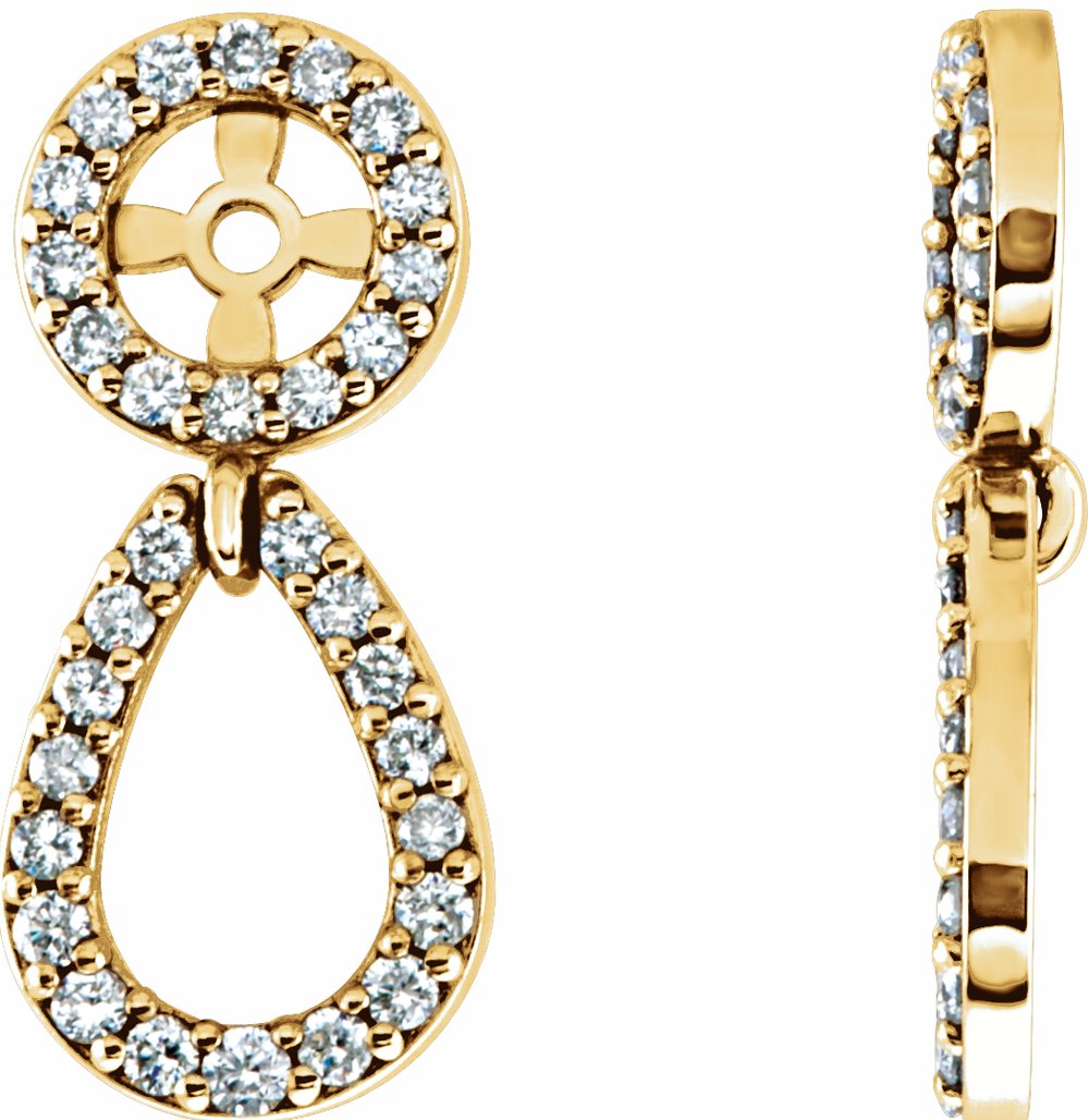 14K Yellow Gold 1/3 CTW Natural Diamond Earring Jackets